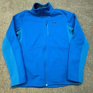 Under Armour Mens ColdGear Infrared Storm Softshell Jacket Blue Large Fitted